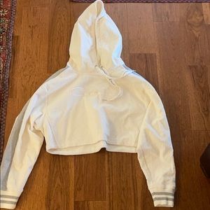 White champion cropped hoodie never worn small